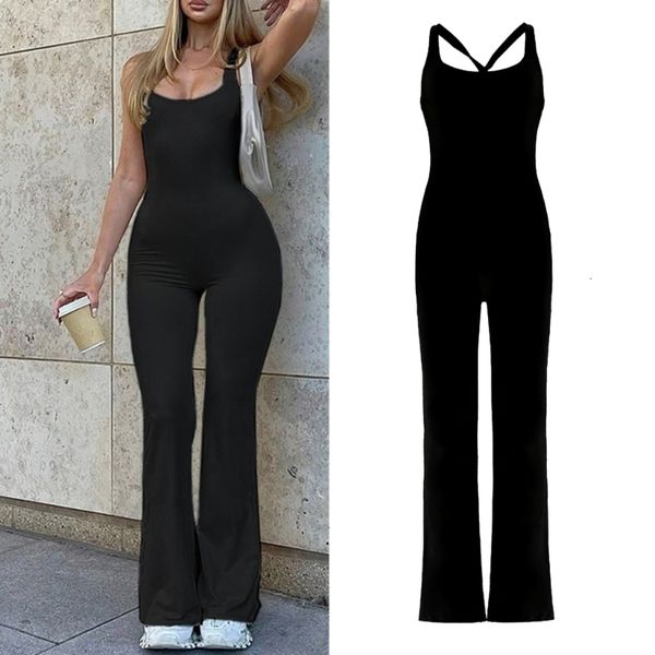 womens jumpsuits rompers womens summer sleeveless twisted backless romper solid color high waist bodycon flared long pant jumpsuit overalls, Black;white
womens jumpsuits rompers womens summer sleeveless twisted backless romper solid color high waist bodycon flared long pant jumpsuit overalls, Black;white