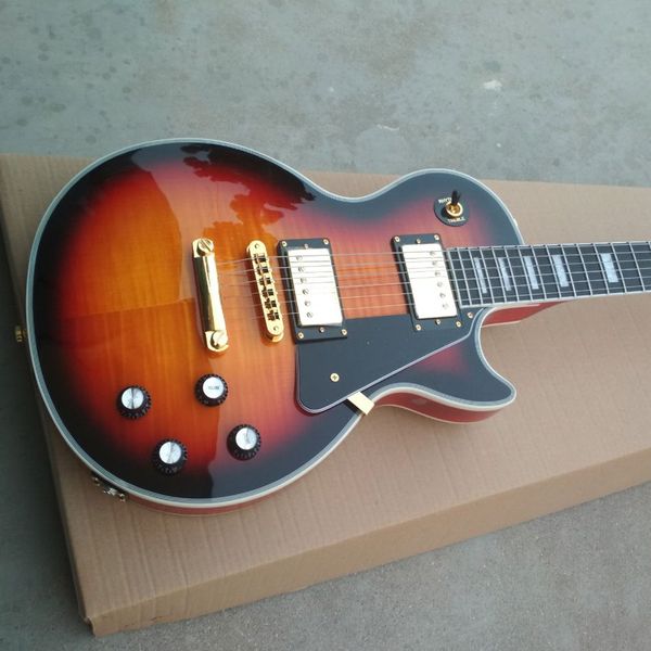 lp custom 1968 tri-burst solid mahogany electric guitar with ebony fingerboard and fret nibs
lp custom 1968 tri-burst solid mahogany electric guitar with ebony fingerboard and fret nibs