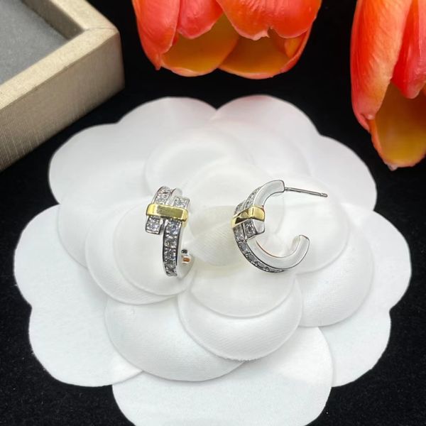 

diamond earrings stud earrings designers for woman luxury jewelry 925 stering silver earring fashion jewelry woman gifts designer accessorie, Golden;silver