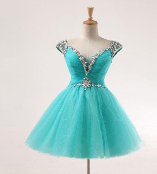 capped v neck beaded crystal homecoming dresses 2018 knee length ball gown party dress lace up9122262, Blue;pink
capped v neck beaded crystal homecoming dresses 2018 knee length ball gown party dress lace up9122262, Blue;pink