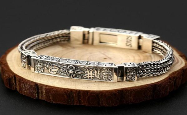 real 100 925 sterling silver braided woven six words vajry bracelet tibetan mantra width 13mm men bracelets thai jewelry link ch248711792, Black
real 100 925 sterling silver braided woven six words vajry bracelet tibetan mantra width 13mm men bracelets thai jewelry link ch248711792, Black