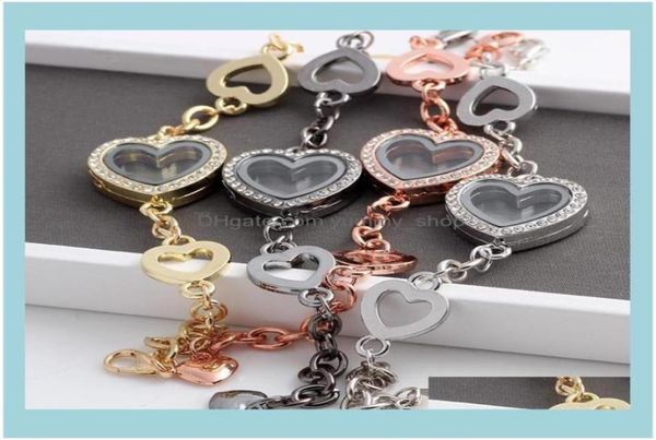 charm bracelets jewelry 5pcs selling crytsal heart floating lockets bracelet alloy wedding women bangle jewellery1 drop delivery 22241884, Golden;silver
charm bracelets jewelry 5pcs selling crytsal heart floating lockets bracelet alloy wedding women bangle jewellery1 drop delivery 22241884, Golden;silver