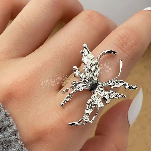 punk silver color metal liquid shape butterfly ring for women men fashion exquisite anime insect ring gothic jewelry
punk silver color metal liquid shape butterfly ring for women men fashion exquisite anime insect ring gothic jewelry