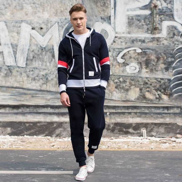 korean fashion autumn handsome men's casual set bonzero contrast panel sweater hooded coat, Black;brown
korean fashion autumn handsome men's casual set bonzero contrast panel sweater hooded coat, Black;brown