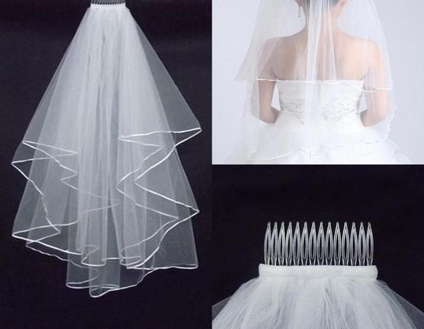 two layers wedding veils with comb white ivory with satin edge for wedding accessories bridal veils4157052, Black
two layers wedding veils with comb white ivory with satin edge for wedding accessories bridal veils4157052, Black