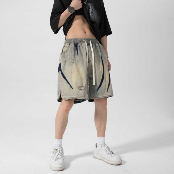 yellow mud distressed denim shorts men's wash trend brand american loose fitting street hip-hop torn five part pants, Blue
yellow mud distressed denim shorts men's wash trend brand american loose fitting street hip-hop torn five part pants, Blue