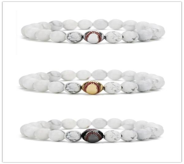 copper baseball ball charms bracelet 8mm white turquoise stone beads bracelet elastic strand friendship wristband jewelry4654062, Golden;silver
copper baseball ball charms bracelet 8mm white turquoise stone beads bracelet elastic strand friendship wristband jewelry4654062, Golden;silver