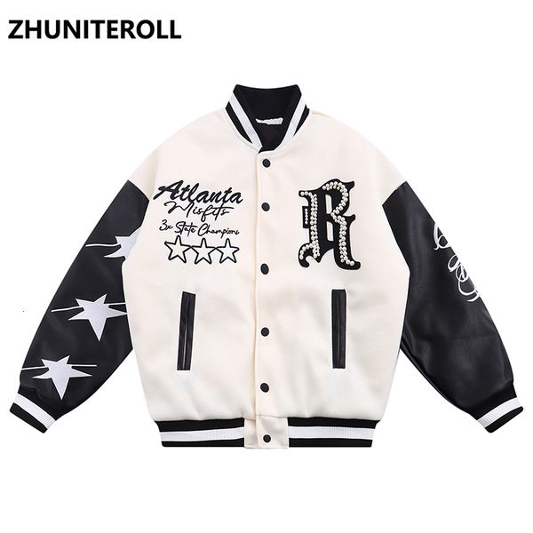 men s jackets harajuku pu leather patchwork parka men pearl embroidery thick jacket hip hop windbreaker winter padded baseball coat loose 23, Black;brown
men s jackets harajuku pu leather patchwork parka men pearl embroidery thick jacket hip hop windbreaker winter padded baseball coat loose 23, Black;brown