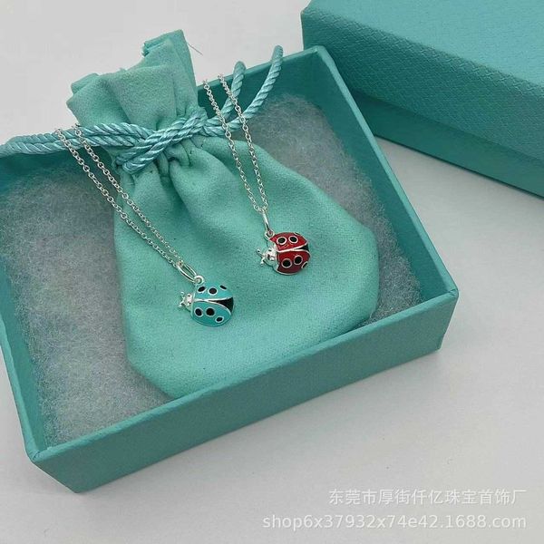high version tiffay's high-end enamel ladybug s925 sterling silver necklace exquisite niche insect clavicle chain, Black
high version tiffay's high-end enamel ladybug s925 sterling silver necklace exquisite niche insect clavicle chain, Black