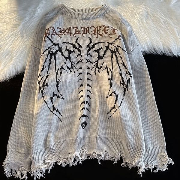 men s sweaters houzhou goth pullover men black knitted graphic sweater with pattern sweatshirts jumpers male japanese hip hop 230728, White;black
men s sweaters houzhou goth pullover men black knitted graphic sweater with pattern sweatshirts jumpers male japanese hip hop 230728, White;black