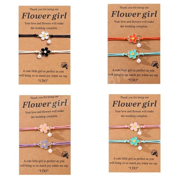 2pcs/set bracelet flower handmade braided rope adjustable charm bracelets couple lover promise wish card jewelry, Golden;silver
2pcs/set bracelet flower handmade braided rope adjustable charm bracelets couple lover promise wish card jewelry, Golden;silver
