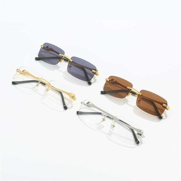 56% off wholesale of new leopard head rimless for men personalized fashionable sunglasses can be matched with myopia optical glasses, White;black
56% off wholesale of new leopard head rimless for men personalized fashionable sunglasses can be matched with myopia optical glasses, White;black