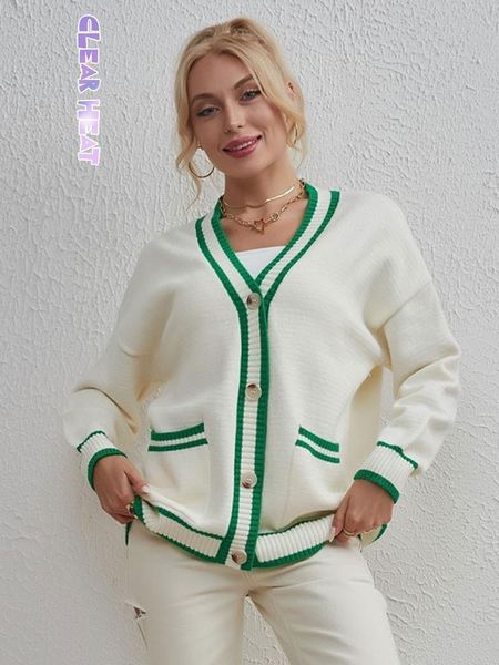 women's knits tees v-neck clashing versatile cardigan women buttons long sleeve jumper cosy casual simple stylish street coat autumn w, White
women's knits tees v-neck clashing versatile cardigan women buttons long sleeve jumper cosy casual simple stylish street coat autumn w, White