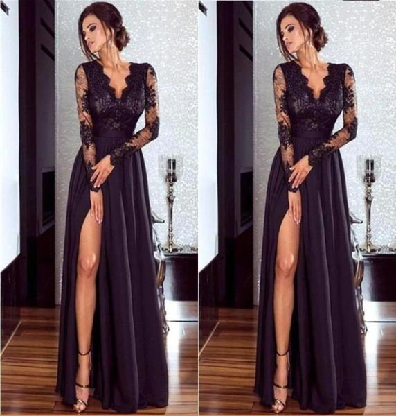 formal side split long sleeve a line evening dresses applique v neck lace party gown prom dress 1649426441, Black;red
formal side split long sleeve a line evening dresses applique v neck lace party gown prom dress 1649426441, Black;red