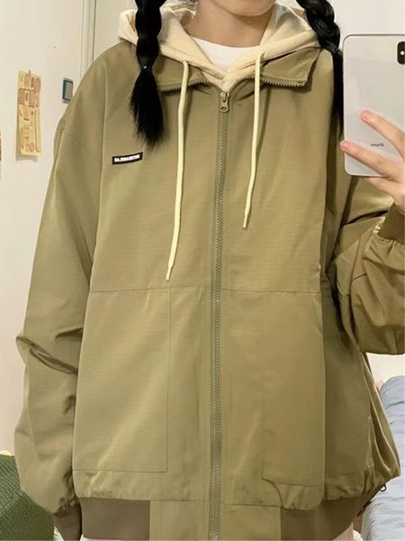 womens jackets harajuku vintage windbreaker jacket women oversized loose patchwork zipper jackets female american retro streetwear outerwear, Black;brown
womens jackets harajuku vintage windbreaker jacket women oversized loose patchwork zipper jackets female american retro streetwear outerwear, Black;brown