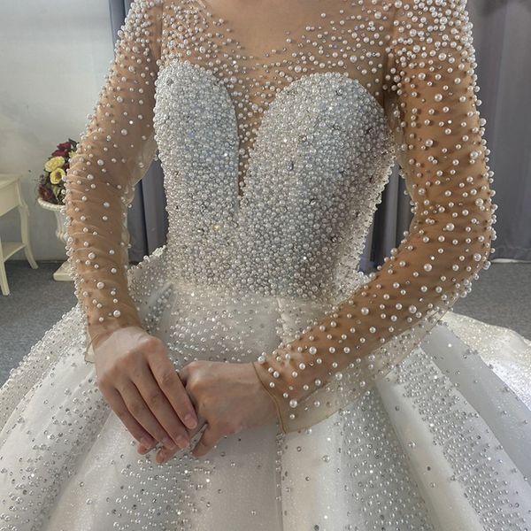luxury puffy wedding dresses 2023 o-neck beading pearls crystal illusion sleeves bride formal gowns arabic dubai vestido de novia robe de ma, White
luxury puffy wedding dresses 2023 o-neck beading pearls crystal illusion sleeves bride formal gowns arabic dubai vestido de novia robe de ma, White