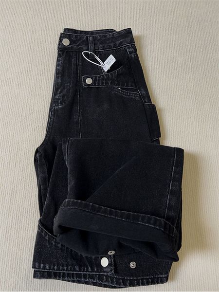 women s shorts black vintage wide leg jeans fashion baggy high waist cargo pants street mopping denim trouser autumn ladies 230729, White;black
women s shorts black vintage wide leg jeans fashion baggy high waist cargo pants street mopping denim trouser autumn ladies 230729, White;black