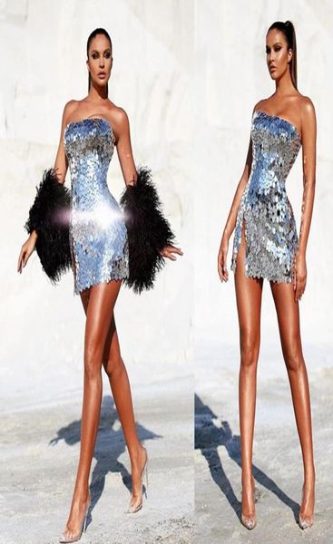 glitter short evening dresses with detachable feather sleeve strapless highsplit sequins prom dress custom made party 6495292, Black;red
glitter short evening dresses with detachable feather sleeve strapless highsplit sequins prom dress custom made party 6495292, Black;red