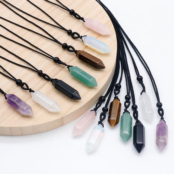 necklace jewelry healing crystal amethyst rose quartz bead chakra point women men natural stone pendants leather necklaces, Silver
necklace jewelry healing crystal amethyst rose quartz bead chakra point women men natural stone pendants leather necklaces, Silver