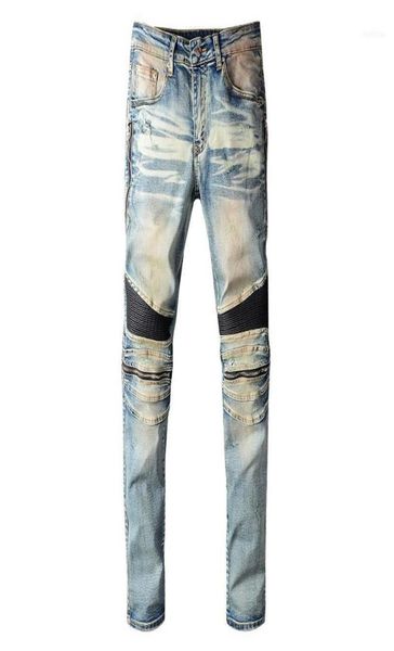 men039s jeans pu leather patchwork biker knee zippers retro light blue stretch denim slim pants mens skinny jeans16911241
men039s jeans pu leather patchwork biker knee zippers retro light blue stretch denim slim pants mens skinny jeans16911241