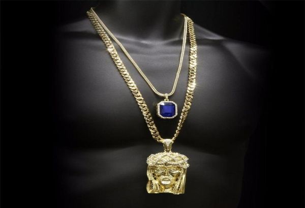hip hop golden crowned jesus head pendant iced out square gem crystal necklace set cuban chain294b1309124, Silver
hip hop golden crowned jesus head pendant iced out square gem crystal necklace set cuban chain294b1309124, Silver