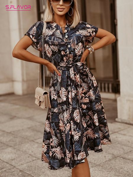 basic casual dresses s.flavor women printing short sleeve summer dress elegant single breasted bohemian a-line dresses beach style 230728, Black;gray
basic casual dresses s.flavor women printing short sleeve summer dress elegant single breasted bohemian a-line dresses beach style 230728, Black;gray