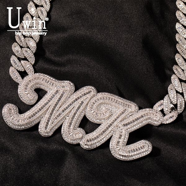 pendant necklaces uwin custom letters pendant welding 16mm moon cuban chain iced out baguette cubic zircon name necklace fashion rapper jewe, Silver
pendant necklaces uwin custom letters pendant welding 16mm moon cuban chain iced out baguette cubic zircon name necklace fashion rapper jewe, Silver