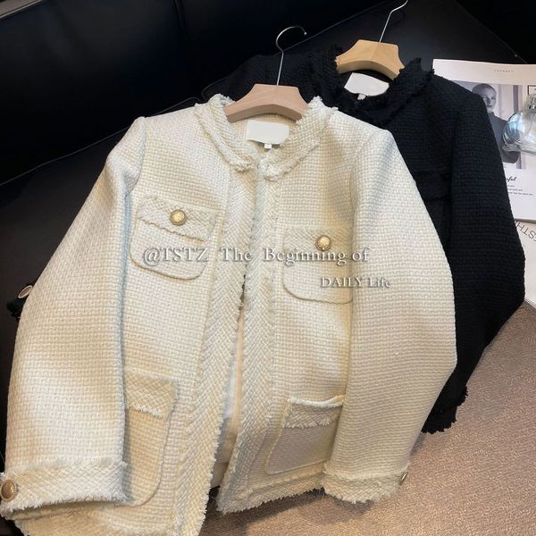 womens jackets tassel single breasted tweed woolen jacket coat women autumn casual oneck elegant outwear korean women jacket in outerwears 2, Black;brown
womens jackets tassel single breasted tweed woolen jacket coat women autumn casual oneck elegant outwear korean women jacket in outerwears 2, Black;brown
