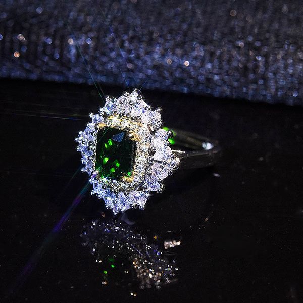 women luxury designer ring colombian emerald square moissanite diamond rings shiny jewelry pt950 plated girlfriend gifts engagement wedding, Golden;silver
women luxury designer ring colombian emerald square moissanite diamond rings shiny jewelry pt950 plated girlfriend gifts engagement wedding, Golden;silver