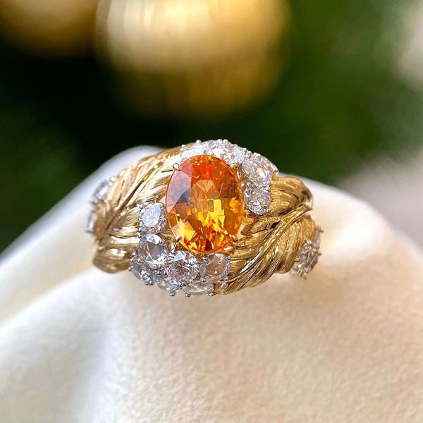 women luxury designer ring feather carving inlaid orange color moissanite diamond rings jewelry gold plated girlfriend gifts engagement wedd, Golden;silver
women luxury designer ring feather carving inlaid orange color moissanite diamond rings jewelry gold plated girlfriend gifts engagement wedd, Golden;silver