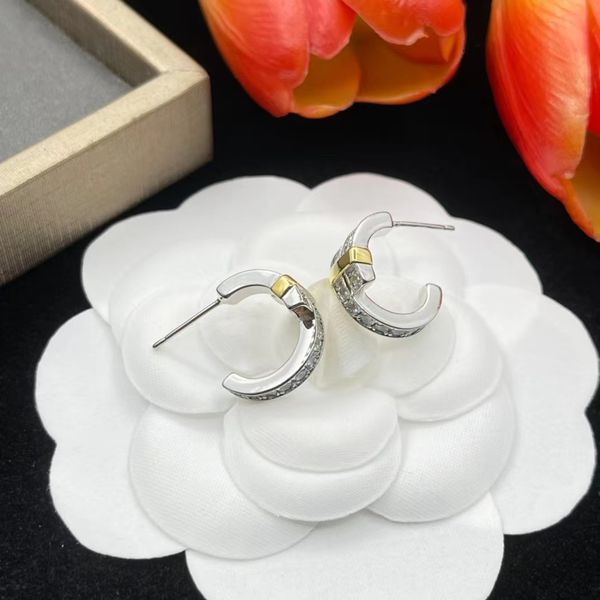 

luxury earrings diamond earrings mossanite jewelry woman 925 stering silver stud earring fashion jewelry gifts designer accessories for wome, Golden;silver