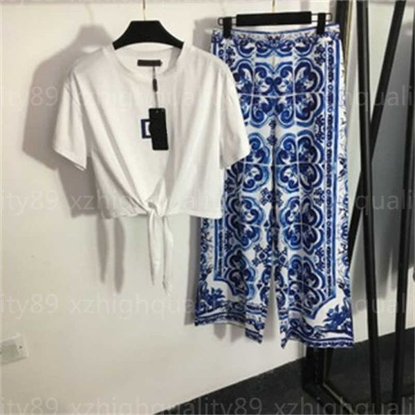 designer two piece pant suits womens outfit tie knot waist short sleeve t-shirt celadon printed high waisted wide leg pants women trousers t, White
designer two piece pant suits womens outfit tie knot waist short sleeve t-shirt celadon printed high waisted wide leg pants women trousers t, White