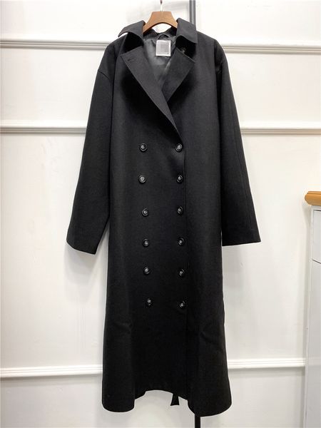 new t-oteme simple commuter double breasted coat women's mid length woolen coat, Black
new t-oteme simple commuter double breasted coat women's mid length woolen coat, Black