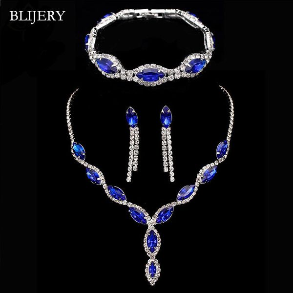 wedding jewelry sets blijery elegant royal blue crystal s long tassel necklace earrings bracelet bridal 230729, Slivery;golden
wedding jewelry sets blijery elegant royal blue crystal s long tassel necklace earrings bracelet bridal 230729, Slivery;golden