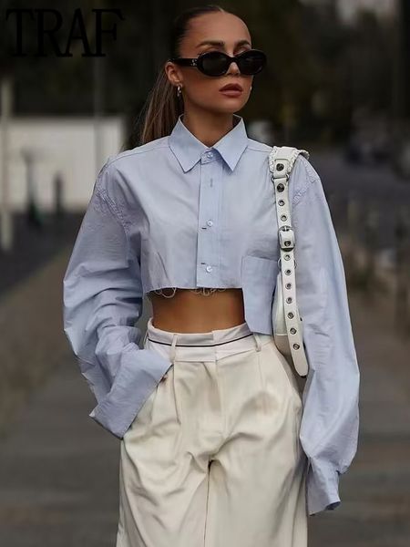 women's blouses shirts traf blue crop women button up shirts for women long sleeve collared shirt women pockets female blouses women ca, White
women's blouses shirts traf blue crop women button up shirts for women long sleeve collared shirt women pockets female blouses women ca, White