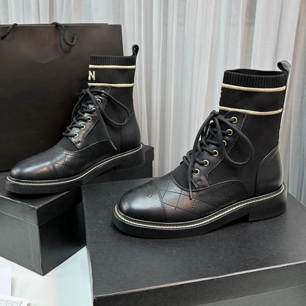 f/w womens ankle boots designer cowhide knitted elastic wool knight rainboots western motorcycle fashion boot outdoor leisure shoe rubber so, Black
f/w womens ankle boots designer cowhide knitted elastic wool knight rainboots western motorcycle fashion boot outdoor leisure shoe rubber so, Black