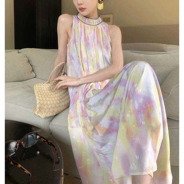yayun mulberry chiffon dress for women french design niche sleeveless, Black;gray 
yayun mulberry chiffon dress for women french design niche sleeveless, Black;gray