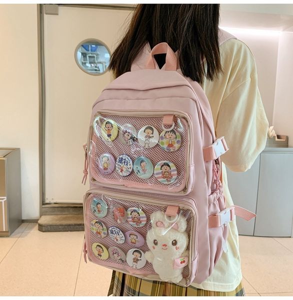 backpacks girls large school pink ita backpack for pins display kawaii nylon backpack women transparent pocket itabag mochila 230729
backpacks girls large school pink ita backpack for pins display kawaii nylon backpack women transparent pocket itabag mochila 230729