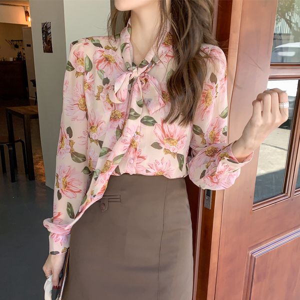 womens blouses shirts femme spring chiffon shirt floral blouse bow tie ribbon longsleeved shirt vintage clothes women blouse pink flowers 23, White
womens blouses shirts femme spring chiffon shirt floral blouse bow tie ribbon longsleeved shirt vintage clothes women blouse pink flowers 23, White