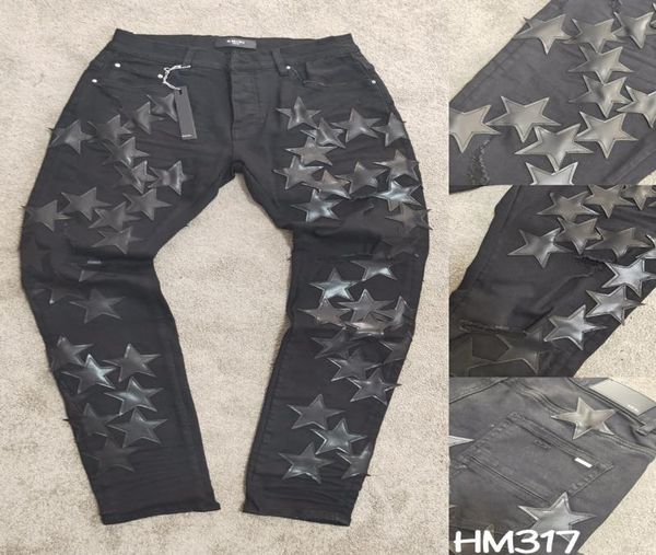 falection mens 21ss amimike distressed leather stars patch ripped denim black jeans3554897, Blue
falection mens 21ss amimike distressed leather stars patch ripped denim black jeans3554897, Blue
