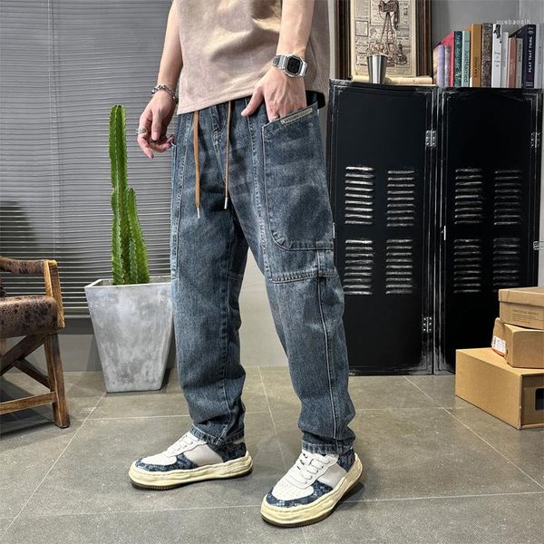 men's jeans street fashion men retro blue loose fit casual denim straight big pocket designer hip hop wide leg pants hombre
men's jeans street fashion men retro blue loose fit casual denim straight big pocket designer hip hop wide leg pants hombre