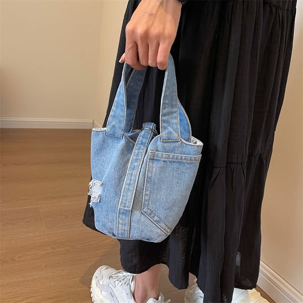 evening bags vintage denim women s bag trend handbags portable versatile bucket tote large capacity female simple basket shopper 230729
evening bags vintage denim women s bag trend handbags portable versatile bucket tote large capacity female simple basket shopper 230729