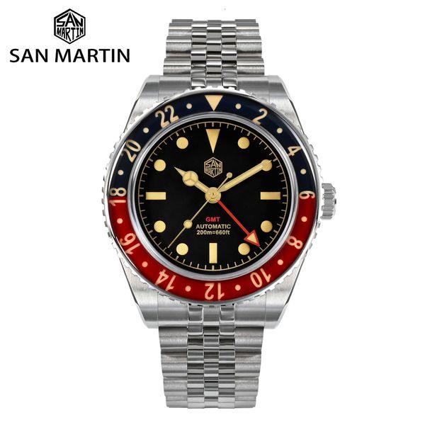 other watches san martin 40mm vintage gmt full luminous bidirectional sapphire glass bezel luxury men automatic mechanical watch 20 atm 2307, Slivery;black
other watches san martin 40mm vintage gmt full luminous bidirectional sapphire glass bezel luxury men automatic mechanical watch 20 atm 2307, Slivery;black