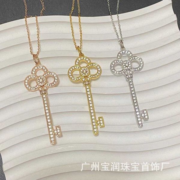 high version tiffay crown key necklace full of diamonds simple and fashionable small luxury versatile sweater chain with logo, Black
high version tiffay crown key necklace full of diamonds simple and fashionable small luxury versatile sweater chain with logo, Black