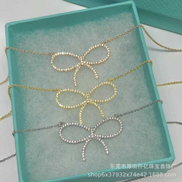 tiffay s925 sterling silver bow studded diamond necklace fashionable and minimalist collarbone chain, Black
tiffay s925 sterling silver bow studded diamond necklace fashionable and minimalist collarbone chain, Black