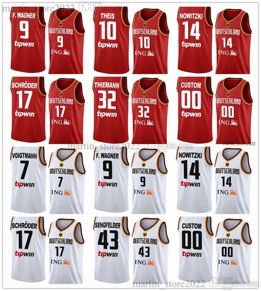 2023 germany basketball jerseys 14 dirk nowitzki 17 dennis schroder 9 franz f.wagner 10 daniel theis wohlfarth-bottermann thiemann obst seng, Black;red
2023 germany basketball jerseys 14 dirk nowitzki 17 dennis schroder 9 franz f.wagner 10 daniel theis wohlfarth-bottermann thiemann obst seng, Black;red