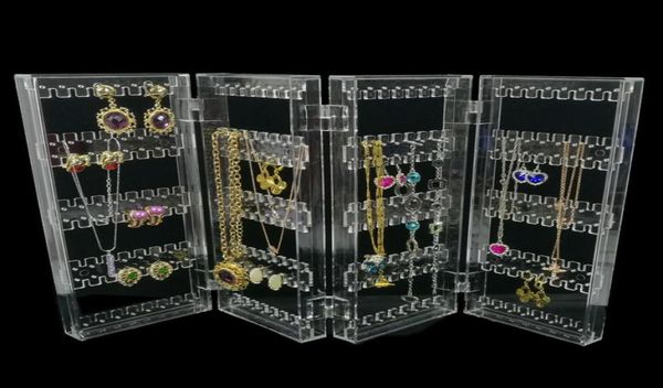 foldable 4 panel clear acrylic makeup jewelry organizer holder 256 holes earring stud necklace bracelet case cabinet stand shelf c9883536, Black
foldable 4 panel clear acrylic makeup jewelry organizer holder 256 holes earring stud necklace bracelet case cabinet stand shelf c9883536, Black