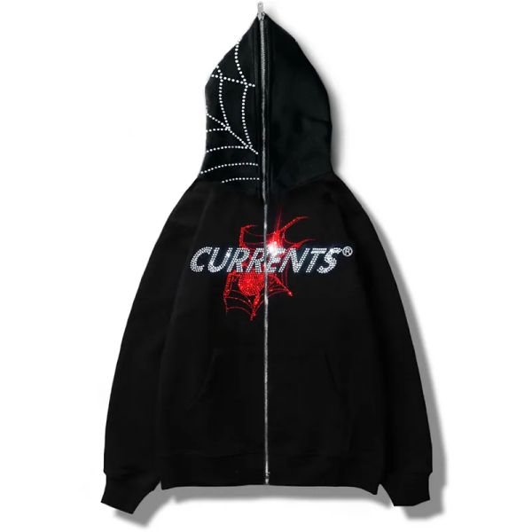 y2k spider diamond zipper hoodie gothic letter water diamond punk street cardigan sweatshirt large sweatshirt zipper street wear, Black
y2k spider diamond zipper hoodie gothic letter water diamond punk street cardigan sweatshirt large sweatshirt zipper street wear, Black