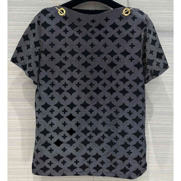 7.28 slash neck women's & tees hollow out chains decoration pattern print cotton knitted t-shirt, White
7.28 slash neck women's & tees hollow out chains decoration pattern print cotton knitted t-shirt, White