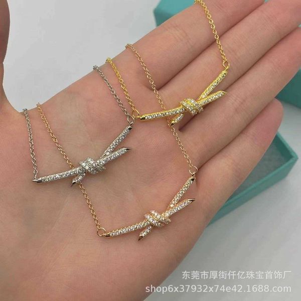 high version tiffay s925 high edition knot necklace fashion simple twisted collar chain, Black
high version tiffay s925 high edition knot necklace fashion simple twisted collar chain, Black